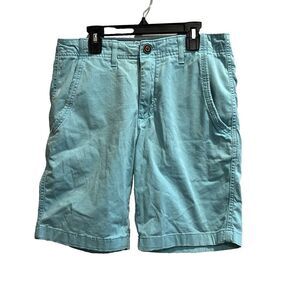 Red Camel Teal Blue Chino Shorts Boys 30 Light Wash Flat Front Preppy 31x9
